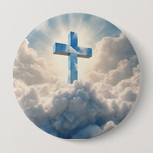 Rettung, Kreuz in den Wolken, Button