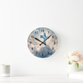 Rettung, Kreuz in den Wolken, Runde Wanduhr (Zuhause)