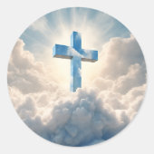 Rettung, Kreuz in den Wolken, Runder Aufkleber (Vorderseite)