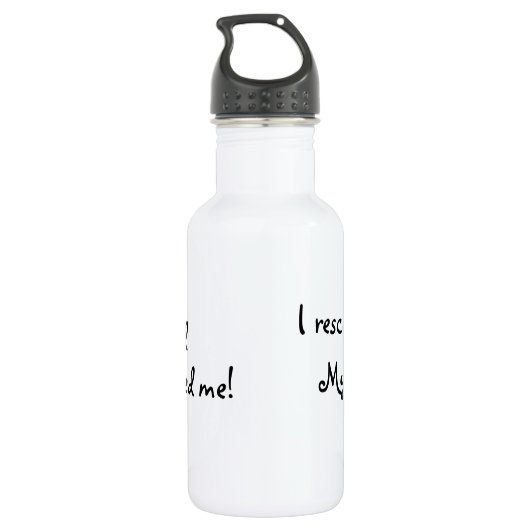 Rettung langhaariger Dackel Edelstahlflasche (Rückseite)