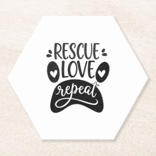 Rettung Liebe Wiederholung Hundepfoten-T-Shirt Untersetzer