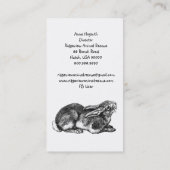 Rettung oder Unterbringung von Tieren Visitenkarte (Rückseite)