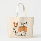 Rettung Pembroke Welsh Corgi Jumbo Stoffbeutel (Vorne)