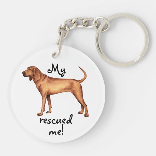 Rettung Redbone Coonhound Schlüsselanhänger (Rückseite)