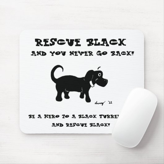 Rettung schwarzer Hunde Mousepad (Mit Mouse)
