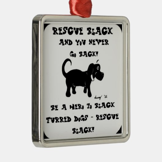 Rettung schwarzer Hunde Ornament (Rechts)