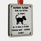 Rettung schwarzer Hunde Ornament Aus Metall (Rechts)