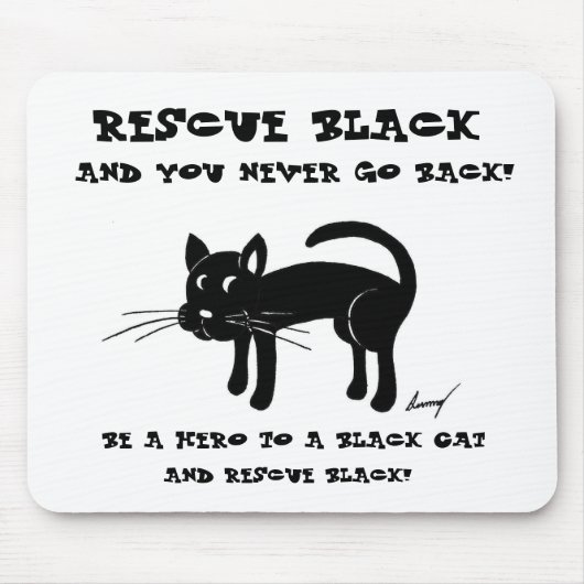 Rettung schwarzer Katzen Mousepad (Vorne)