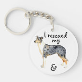 Rettung Smooth Collie Schlüsselanhänger (Vorderseite)