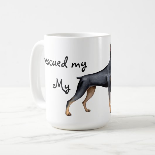 Rettungs-DobermannPinscher Kaffeetasse (Vorderseite Links)