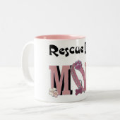 Rettungs-Hund-MAMA Zweifarbige Tasse (Vorderseite Links)