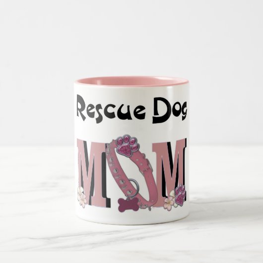 Rettungs-Hund-MAMA Zweifarbige Tasse (Mittel)