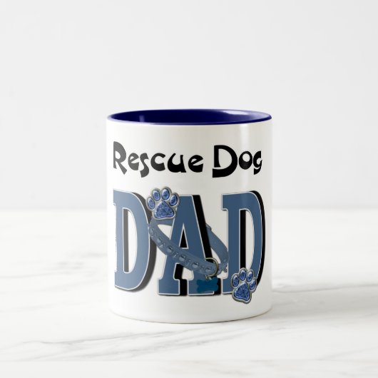 Rettungs-Hund-VATER Zweifarbige Tasse (Mittel)