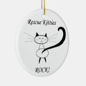 Rettungs-Kätzchen-Felsen! Keramik Ornament (Rechts)