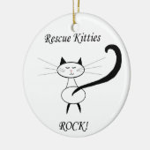 Rettungs-Kätzchen-Felsen! Keramik Ornament (Links)