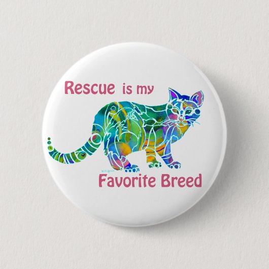 Rettungs-Katzen-buntes Button (Vorderseite)