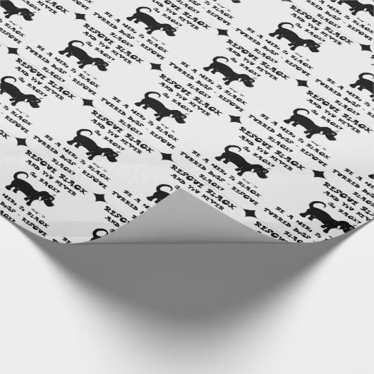 Rettungs-schwarze HundePackpapier Geschenkpapier (Ecke)