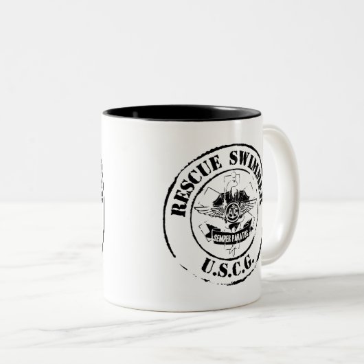 Rettungs-Schwimmer (Schmutz) Zweifarbige Tasse (VorderseiteRechts)