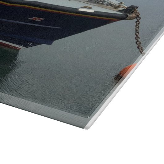 Rettungsboot in Port Askaig, Isle of Islay, Schott Schneidebrett (Ecke)