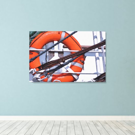 Rettungsboot Leinwanddruck (Insitu (Holzboden))