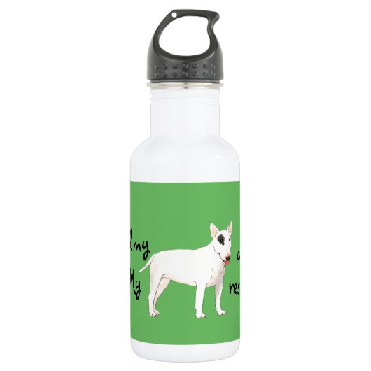 Rettungsbull Terrier Edelstahlflasche (Vorderseite)