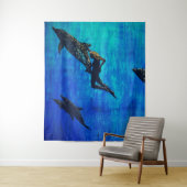 Rettungsdelfine schwimmen wandteppich (Beispiel)