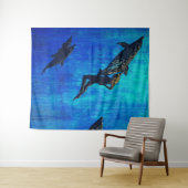 Rettungsdelfine schwimmen wandteppich (Beispiel (Horizontal))