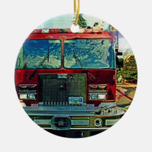 Rettungsfahrzeug Keramik Ornament (Vorne)