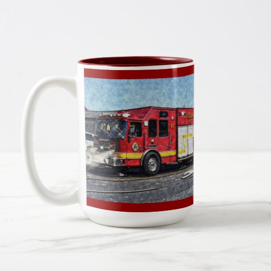 Rettungsfahrzeug Zweifarbige Tasse (Links)