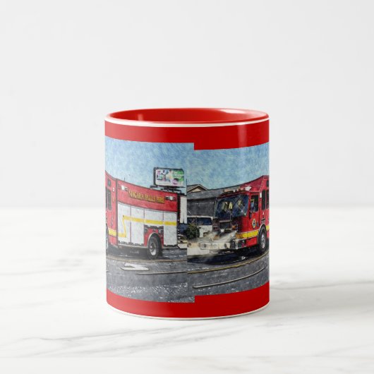 Rettungsfahrzeug Zweifarbige Tasse (Mittel)