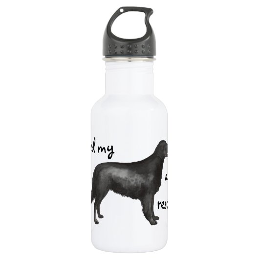 Rettungsflatbeschichteter Retriever Trinkflasche (Vorderseite)