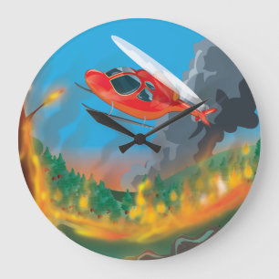Rettungshubschrauber Große Wanduhr