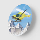 Rettungshubschrauber Runde Wanduhr (Winkel)