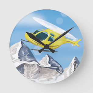 Rettungshubschrauber Runde Wanduhr