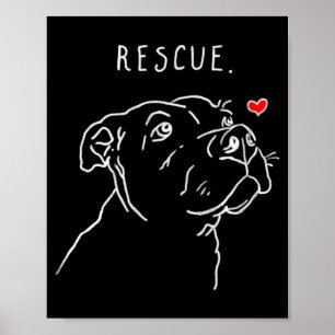 Rettungshund Tbull Zeichnung Rettung Mutti Adoptie Poster