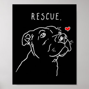 Rettungshund, Tbull Zeichnung, Rettungsmutter, Ado Poster