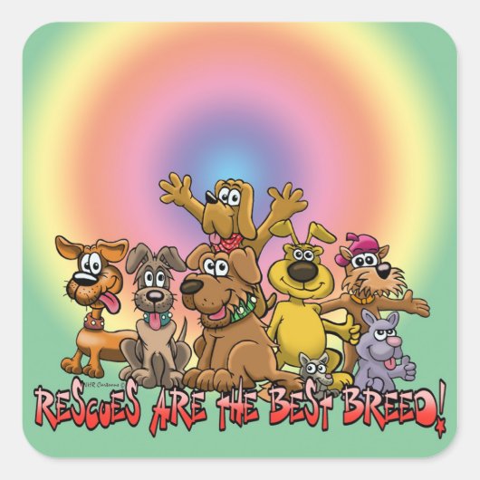 Rettungshunde sind die beste Rasse! Quadratischer Aufkleber (Vorderseite)