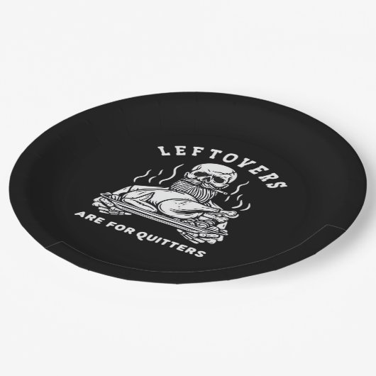 Rettungsleftovers sind für Quitters Skelett Ernted Pappteller (Schrägansicht)