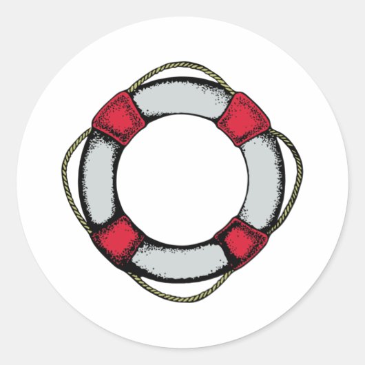 rettungsring life saver runder aufkleber (Vorderseite)