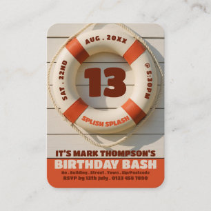 Rettungsring, Pool Party Geburtstagskarten Tickets