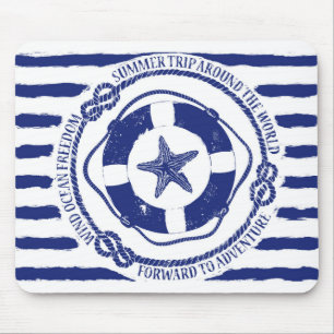 Rettungsring und Seestern Mousepad