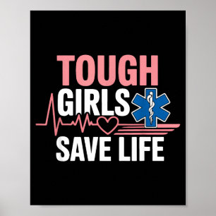 Rettungssanitäter Ems Paramedic Amr Mädchen Weibli Poster