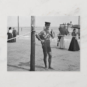 Rettungsschwimmer am Brighton Beach, Anfang 1900er Postkarte