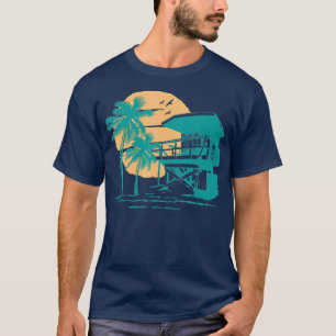 Rettungsschwimmer Ausblick Sonnenaufgang Aquamarin T-Shirt