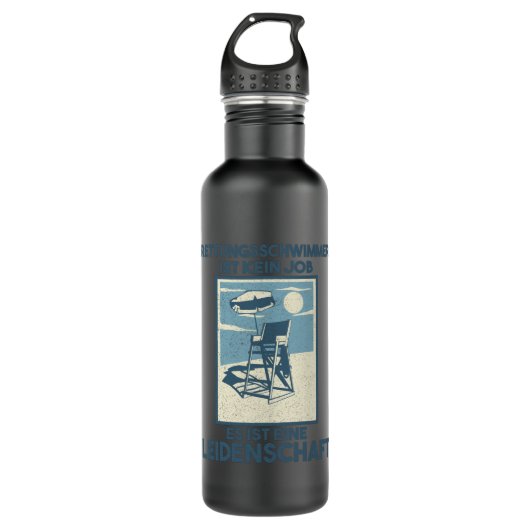 Rettungsschwimmer Design Guard Beach Edelstahlflasche (Vorderseite)