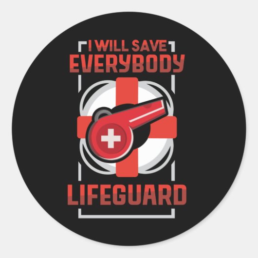 Rettungsschwimmer Design Guard Beach Runder Aufkleber (Vorderseite)