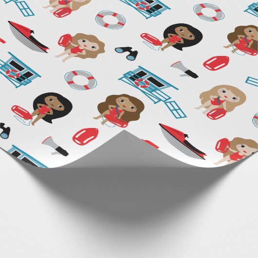 Rettungsschwimmer Geschenkpapier (Ecke)
