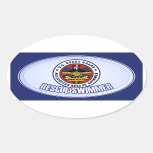 Rettungsschwimmer Ovaler Aufkleber