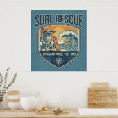Rettungsschwimmer-Patrouille Surf Est 1950 Poster (Küche)
