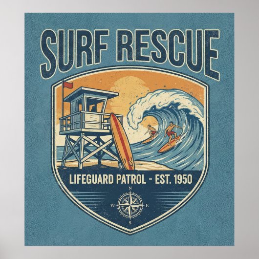 Rettungsschwimmer-Patrouille Surf Est 1950 Poster (Vorne)